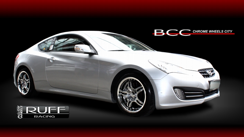 Hyundai Genesis with 18 inch Ruff Racing R930 Hyper Black